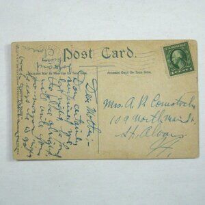 George Washington 1 Cent Green US Postage Stamp on Postcard 1915 YMCA  Mass